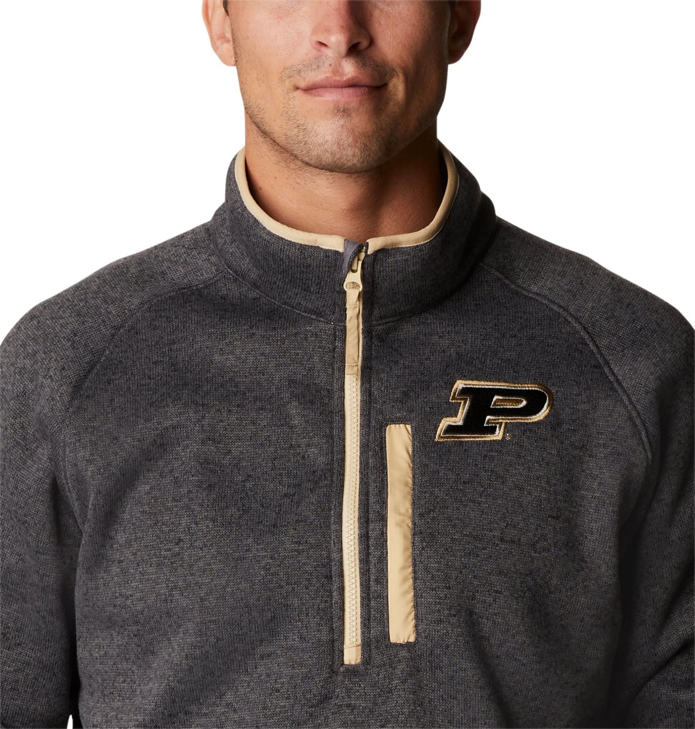 Columbia Purdue Boilermakers Canyon Point Omni-Shield Raglan Half-Zip Pullover Top - view number 3