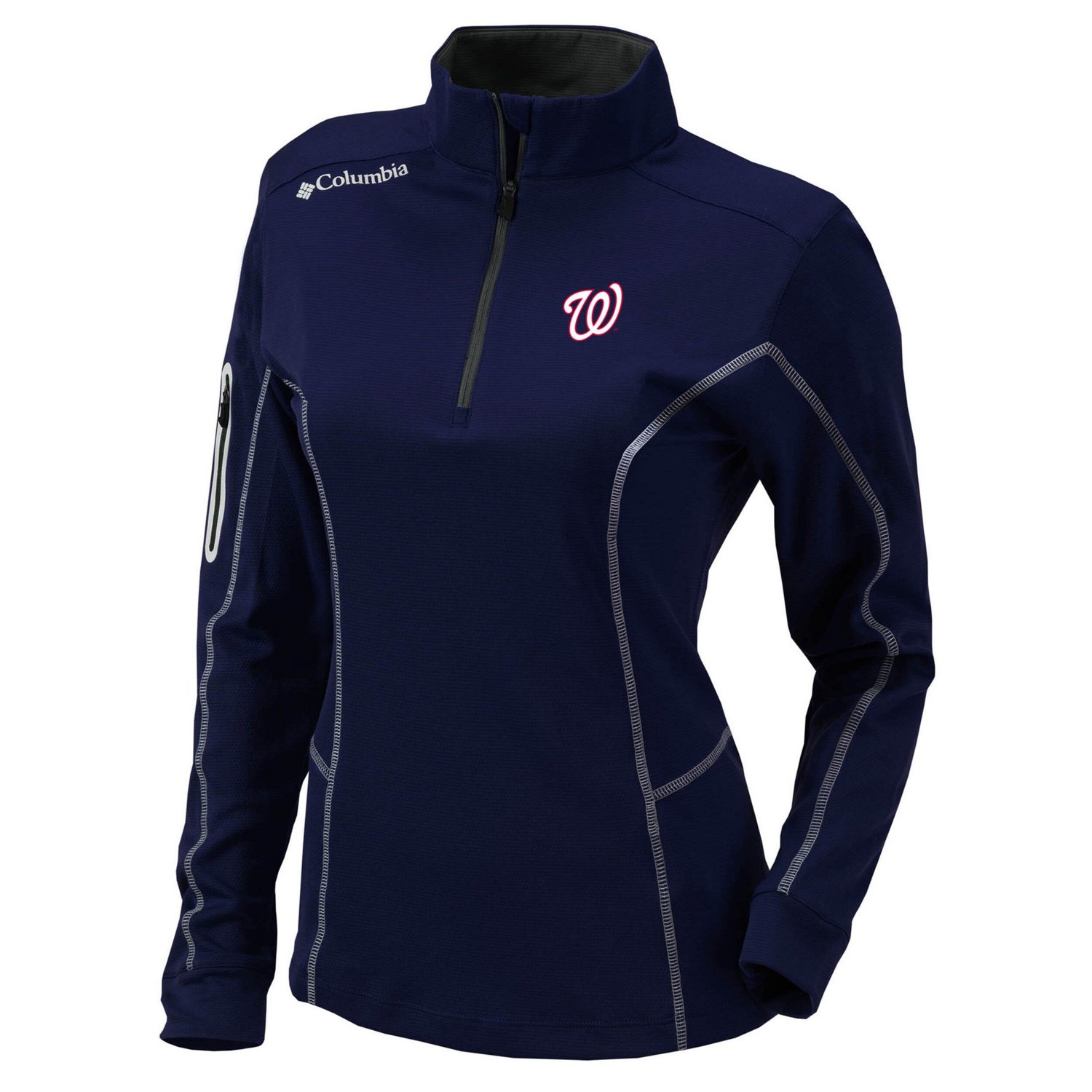 Columbia Washington Nationals Omni-Wick Shotgun Quarter-Zip Pullover Top - view number 2