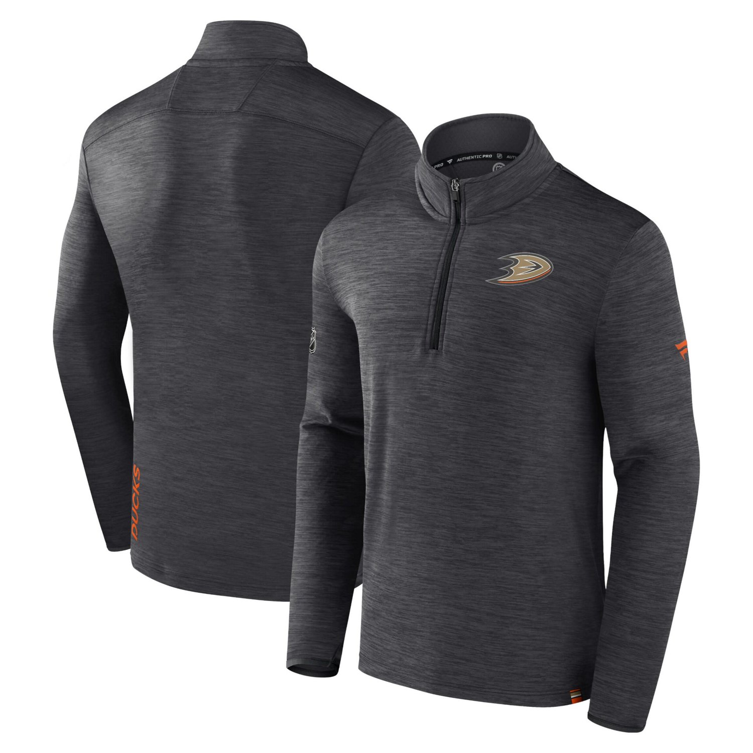 Fanatics Branded Anaheim Ducks Authentic Pro Quarter-Zip Pullover Top