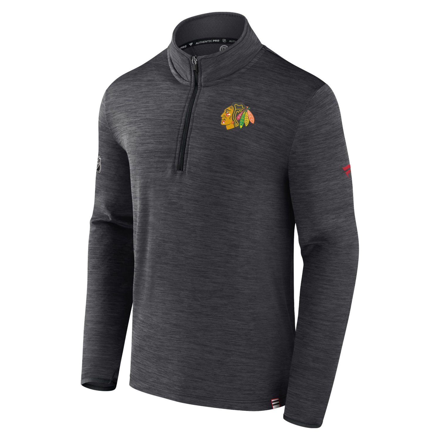 Fanatics Branded Chicago Blackhawks Authentic Pro Quarter-Zip Pullover Top                                                       - view number 2