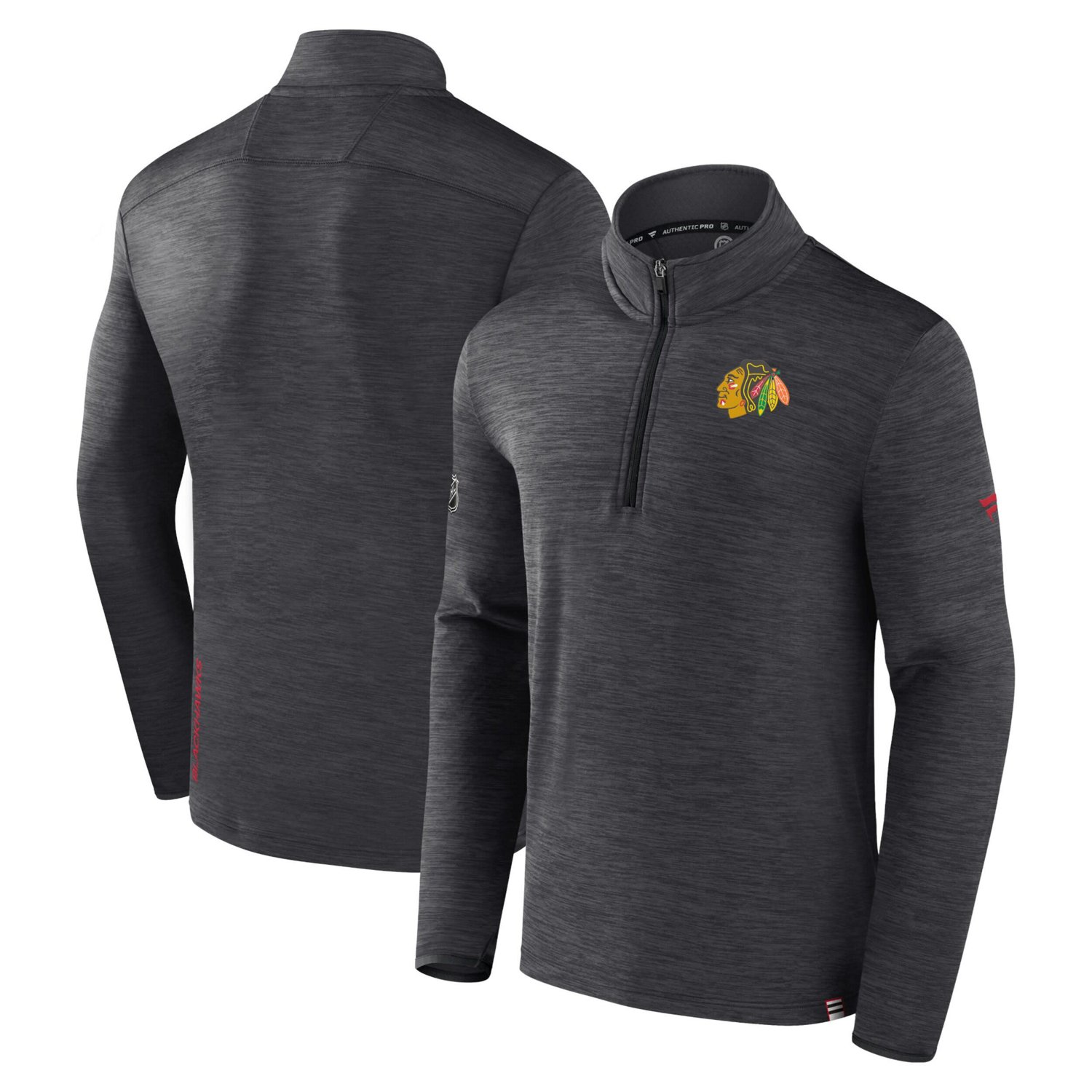Fanatics Branded Chicago Blackhawks Authentic Pro Quarter-Zip Pullover Top