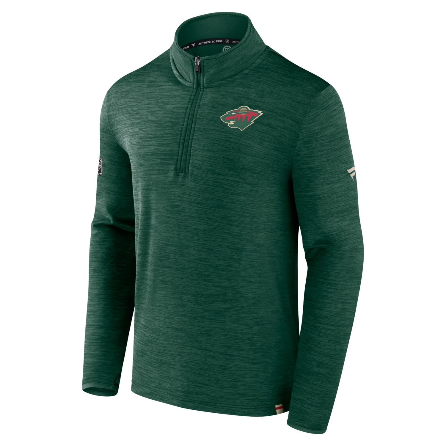 Fanatics Branded Heather Minnesota Wild Authentic Pro Quarter-Zip Pullover Top - view number 2
