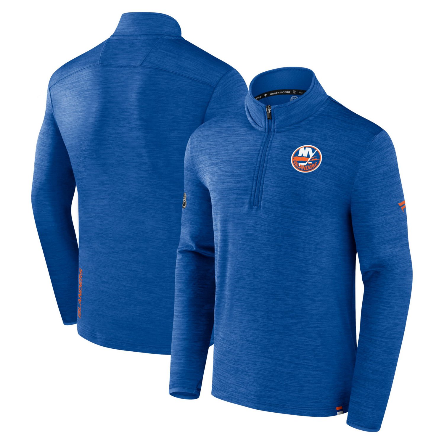 Fanatics Branded Heather New York Islanders Authentic Pro Quarter-Zip Pullover Top                                               - view number 1
