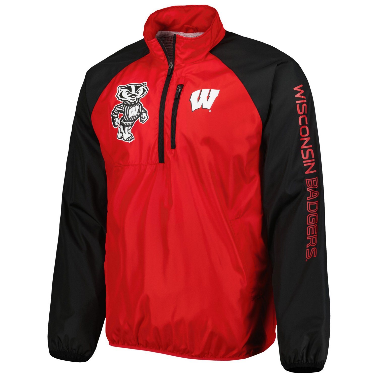 G-III Sports by Carl Banks /Black Wisconsin Badgers Point Guard Raglan Half-Zip Jacket