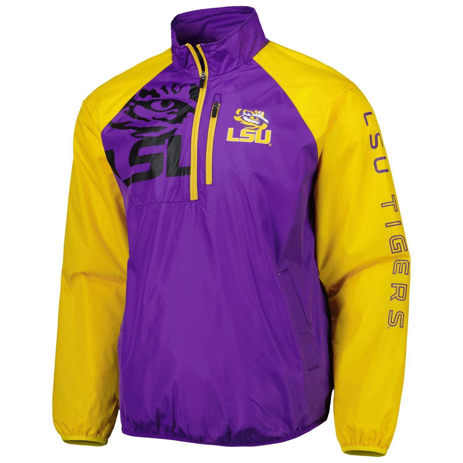 G-III Sports by Carl Banks /Yellow LSU Tigers Point Guard Raglan Half-Zip Jacket - view number 2
