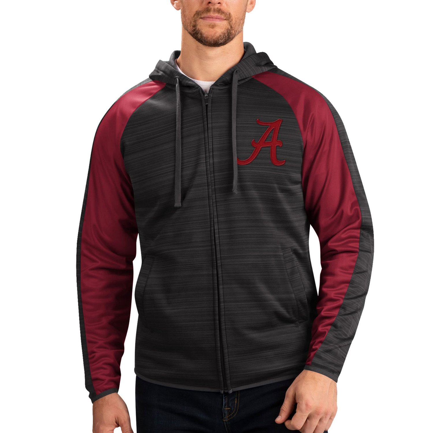 G-III Sports by Carl Banks Alabama Crimson Tide Neutral Zone Raglan Full-Zip Track Jacket Hoodie - view number 1