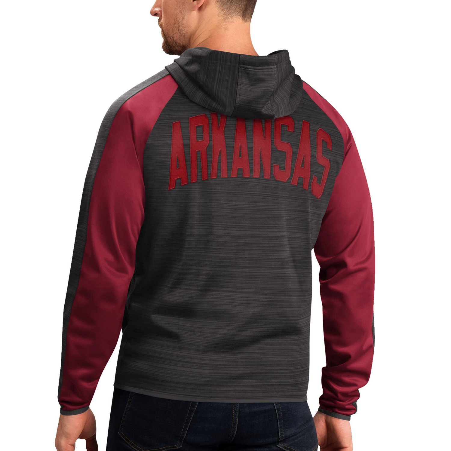 G-III Sports by Carl Banks Arkansas Razorbacks Neutral Zone Raglan Full-Zip Track Jacket Hoodie - view number 2