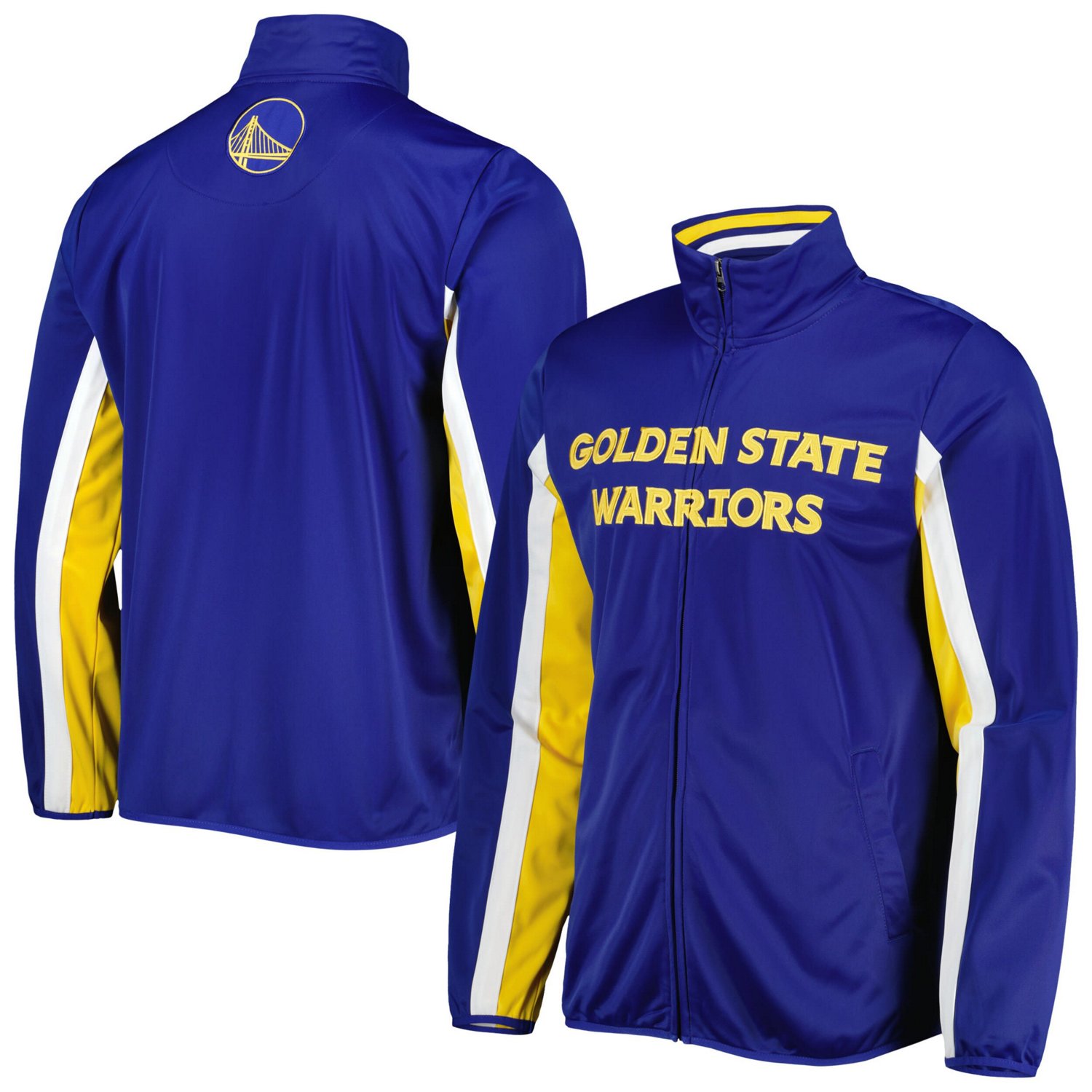 G III Sports by Carl Banks Golden State Warriors Contender Wordmark Full Zip Track Jacket Academy