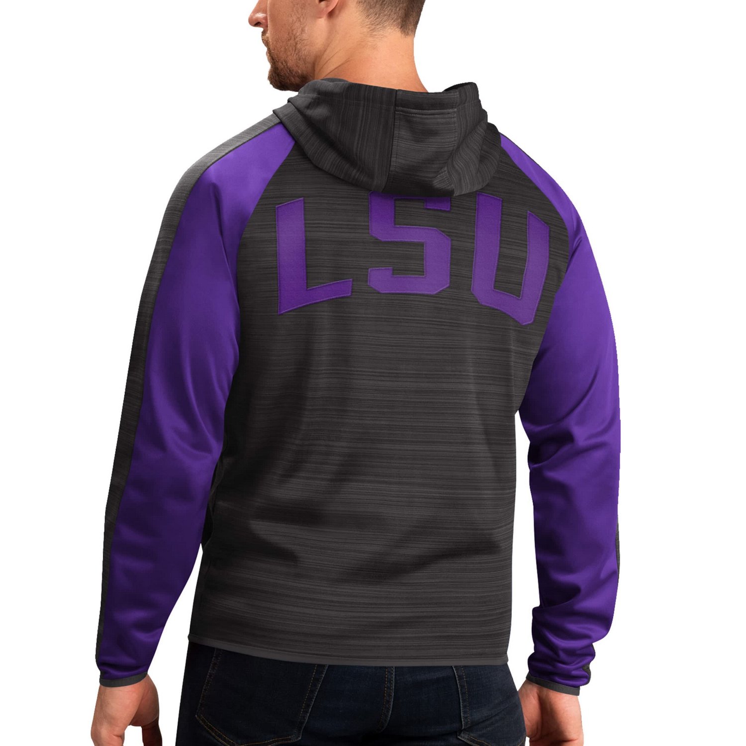 G-III Sports by Carl Banks LSU Tigers Neutral Zone Raglan Full-Zip Track Jacket Hoodie - view number 2