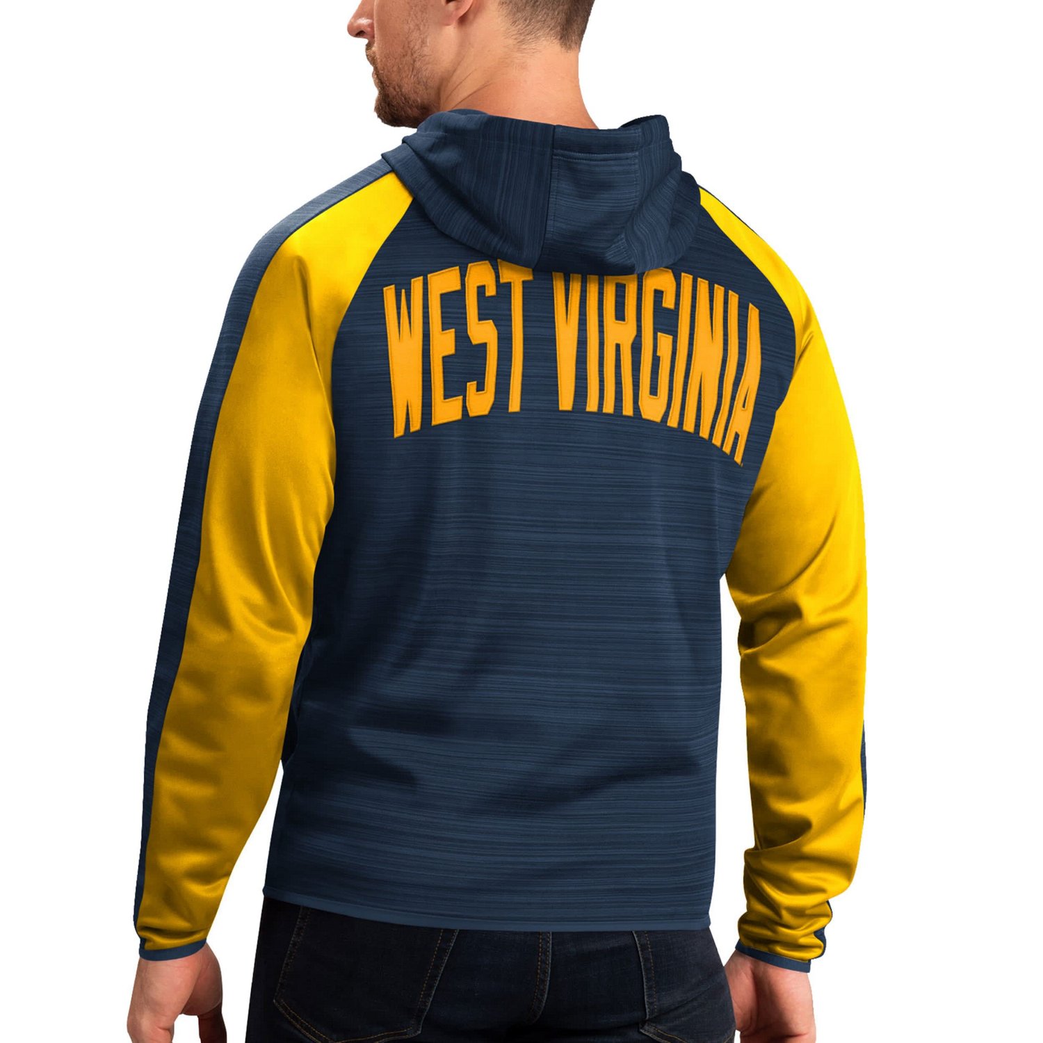 G-III Sports by Carl Banks West Virginia Mountaineers Neutral Zone Raglan Full-Zip Track Jacket Hoodie - view number 2