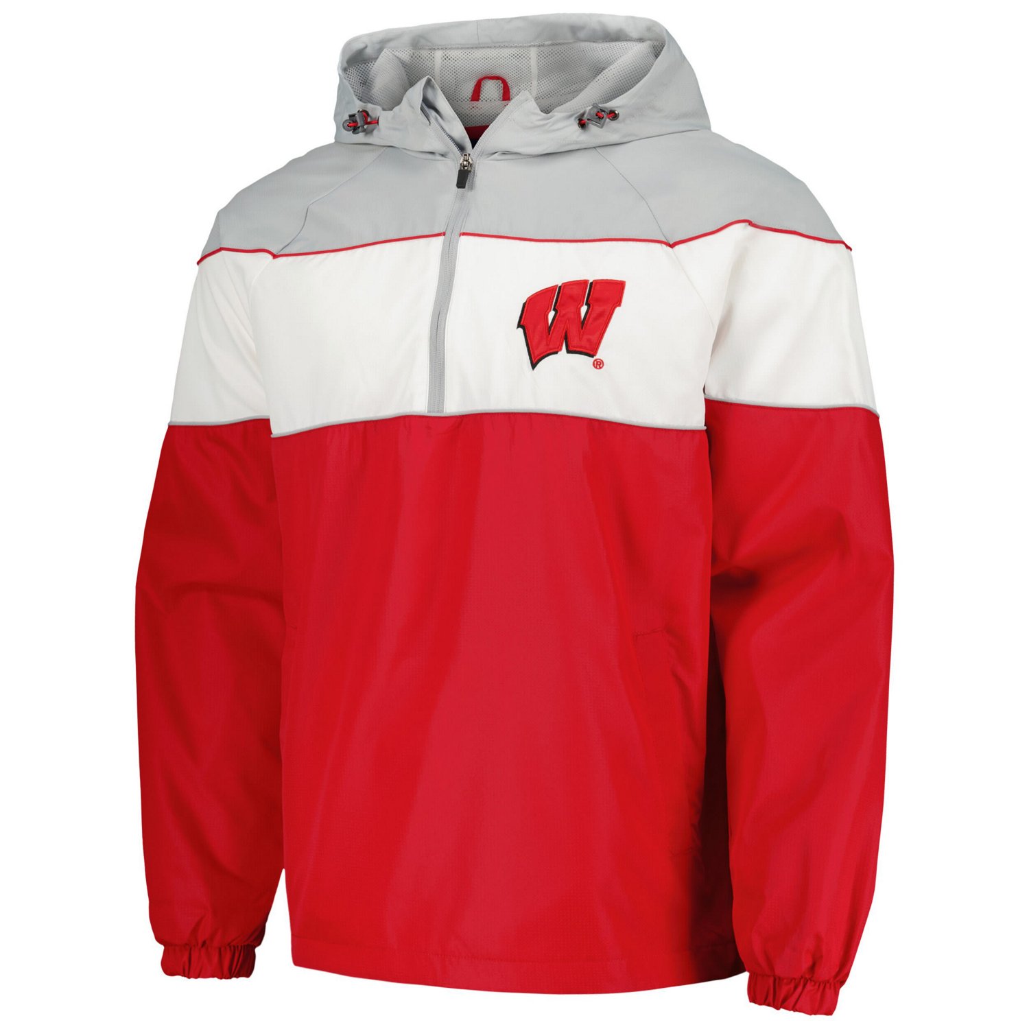 G-III Sports by Carl Banks Wisconsin Badgers Center Line Half-Zip Raglan Hoodie Jacket