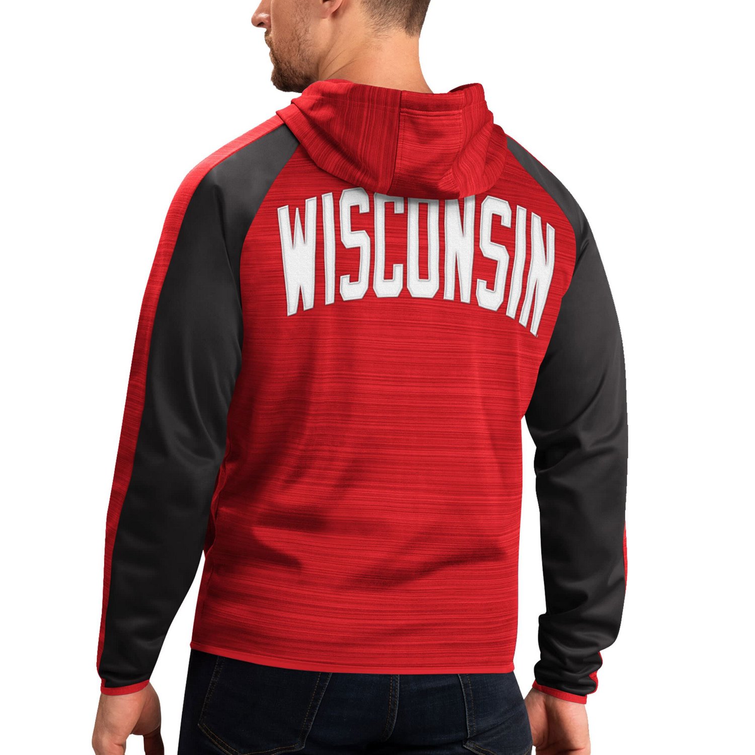 G-III Sports by Carl Banks Wisconsin Badgers Neutral Zone Raglan Full-Zip Track Jacket Hoodie - view number 2