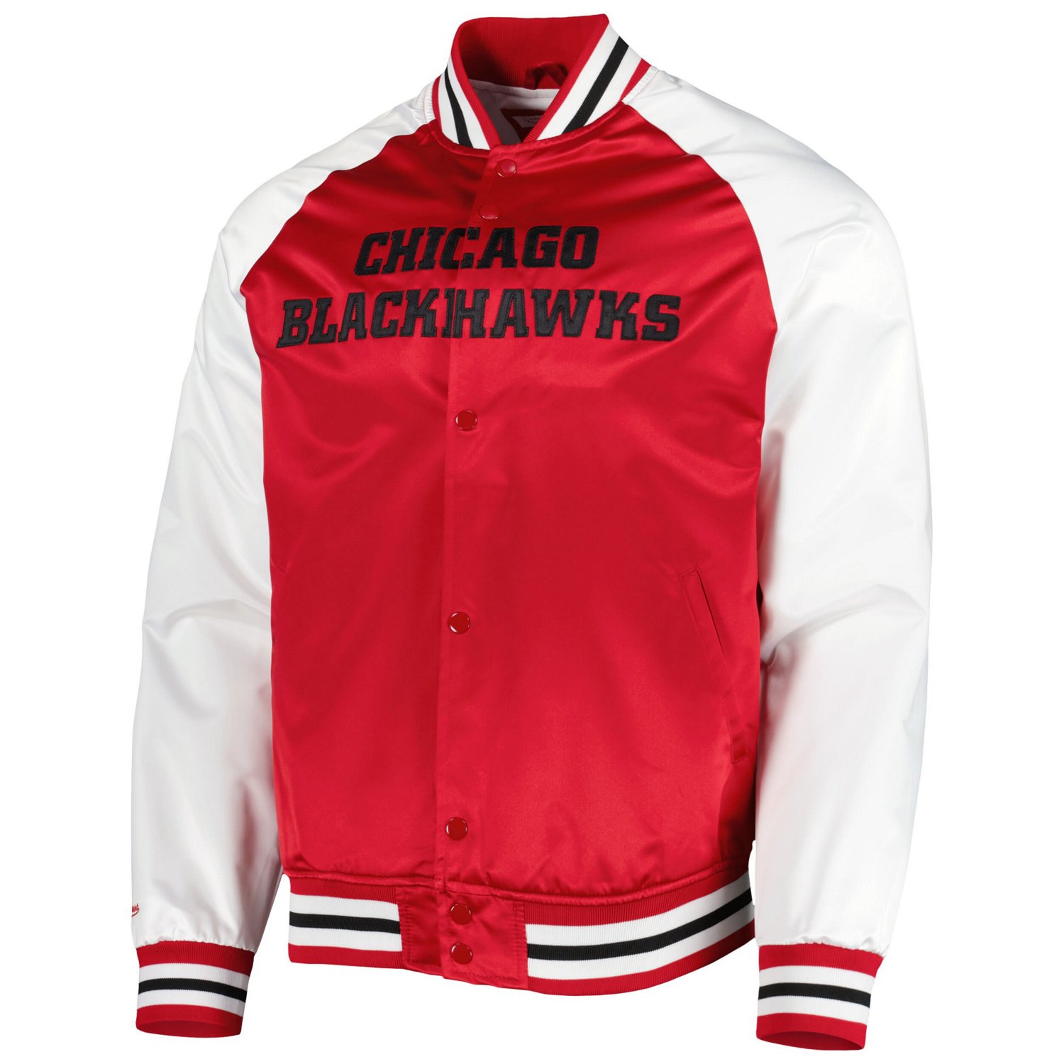 Mitchell  Ness /White Chicago Blackhawks Primetime Raglan Satin Full-Snap Jacket                                                 - view number 2