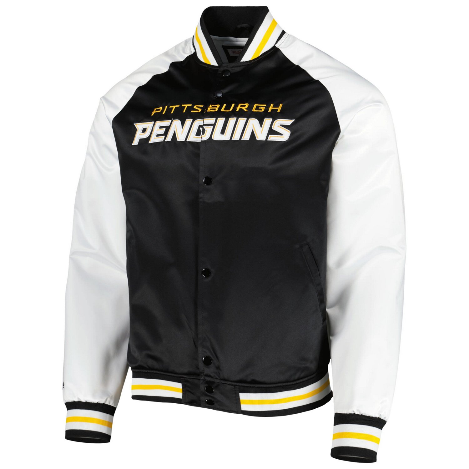 Mitchell  Ness /White Pittsburgh Penguins Primetime Raglan Satin Full-Snap Jacket                                                - view number 2
