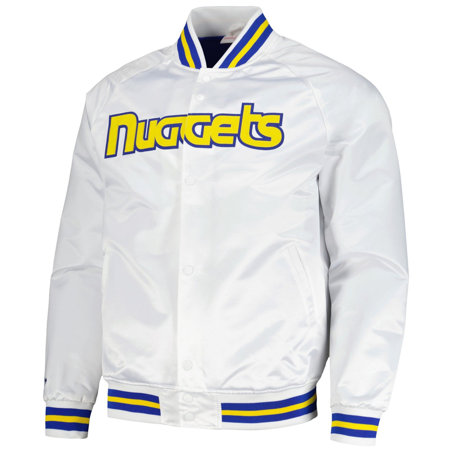Mitchell  Ness Denver Nuggets Hardwood Classics Throwback Wordmark Raglan Full-Snap Jacket
