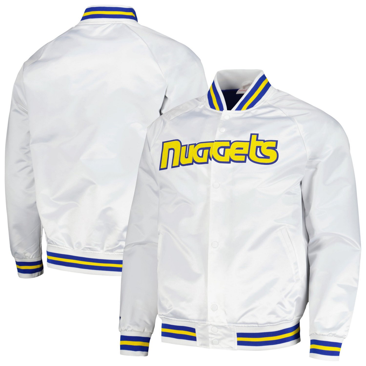 Mitchell  Ness Denver Nuggets Hardwood Classics Throwback Wordmark Raglan Full-Snap Jacket