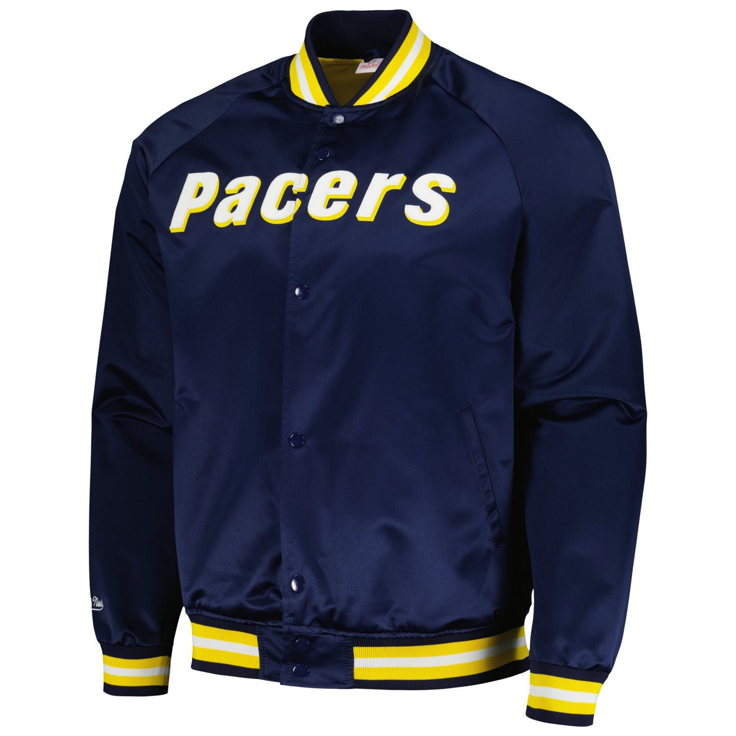 Mitchell  Ness Indiana Pacers Hardwood Classics Throwback Wordmark Raglan Full-Snap Jacket