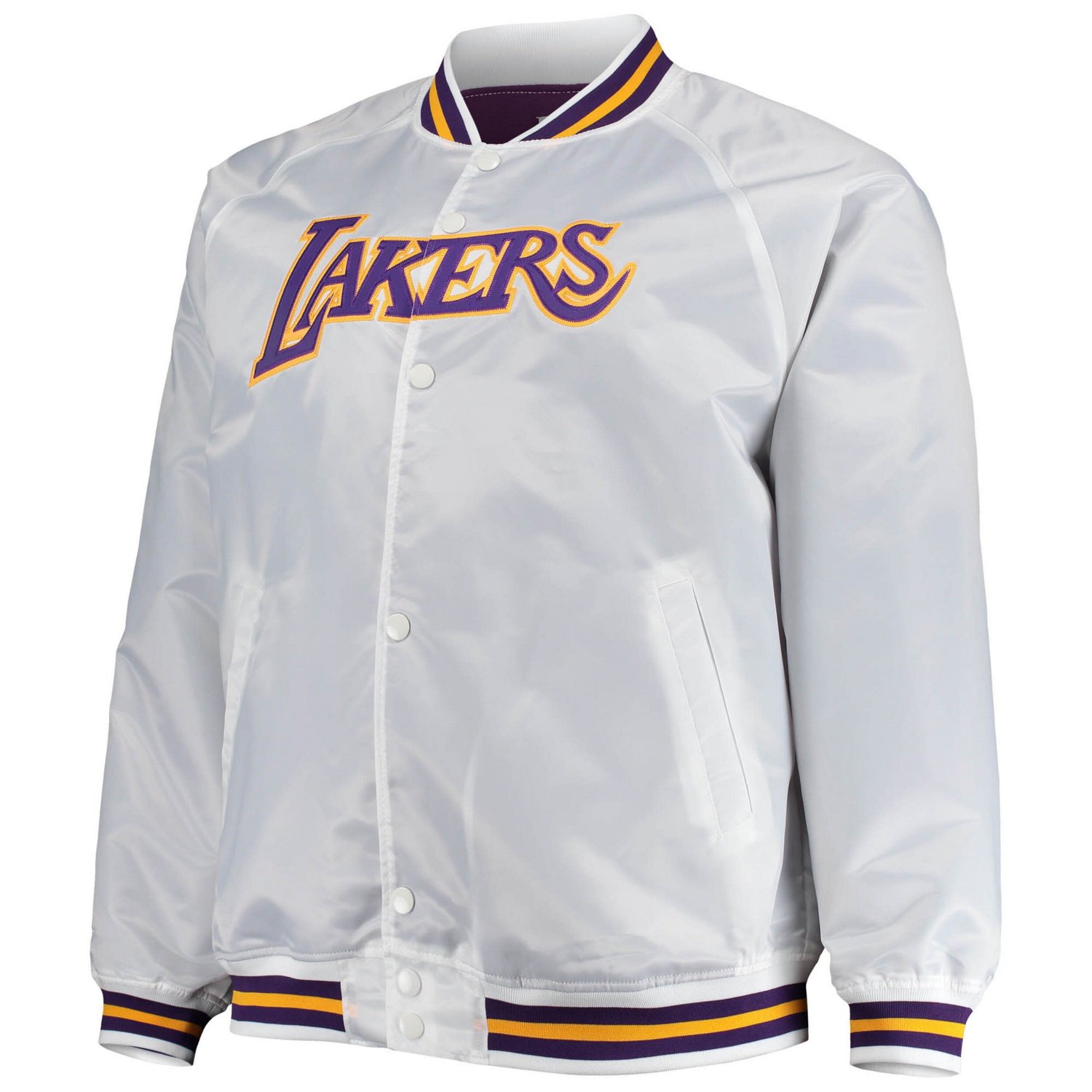 Mitchell  Ness Los Angeles Lakers Big  Tall Hardwood Classics Raglan Satin Full-Snap Jacket                                      - view number 2