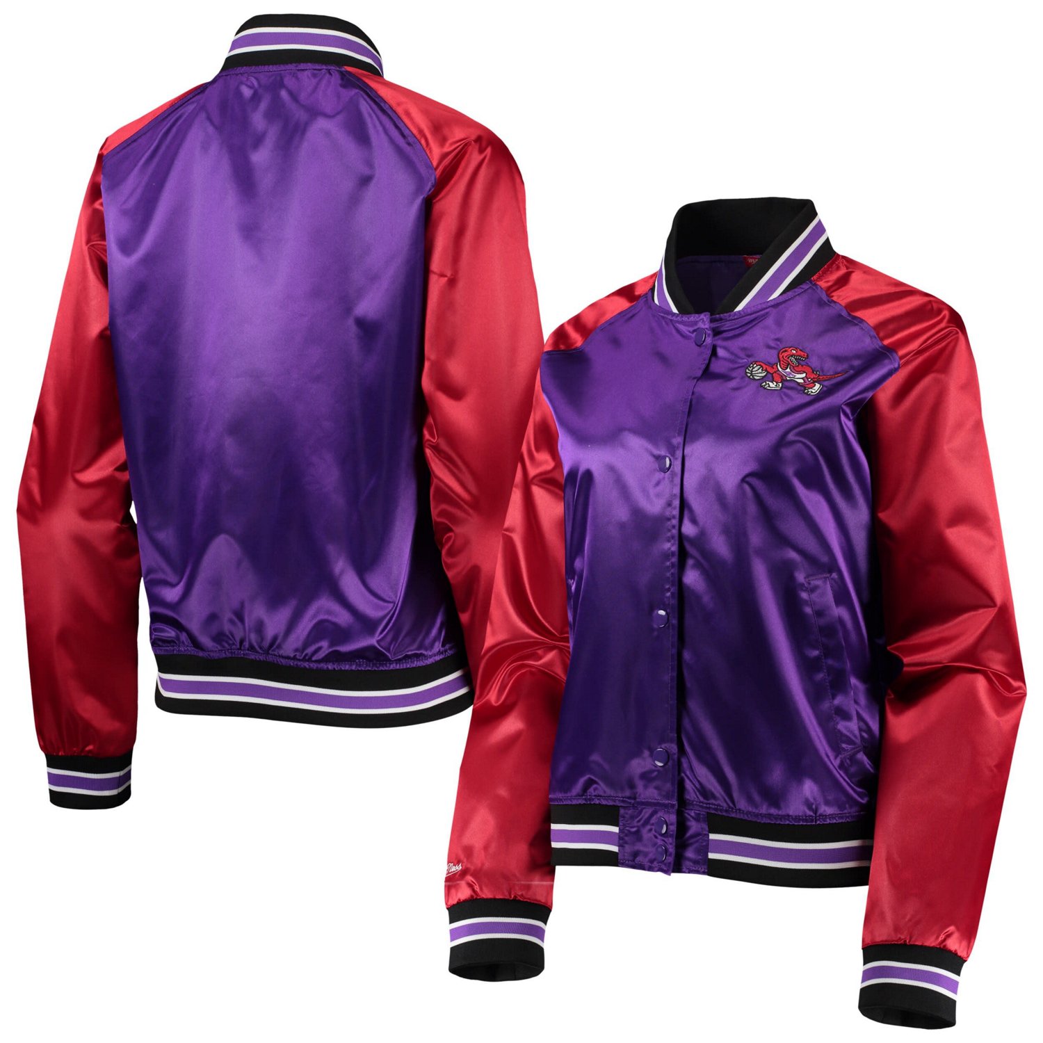 Mitchell  Ness Toronto Raptors Hardwood Classics Raglan Satin Full-Snap Jacket