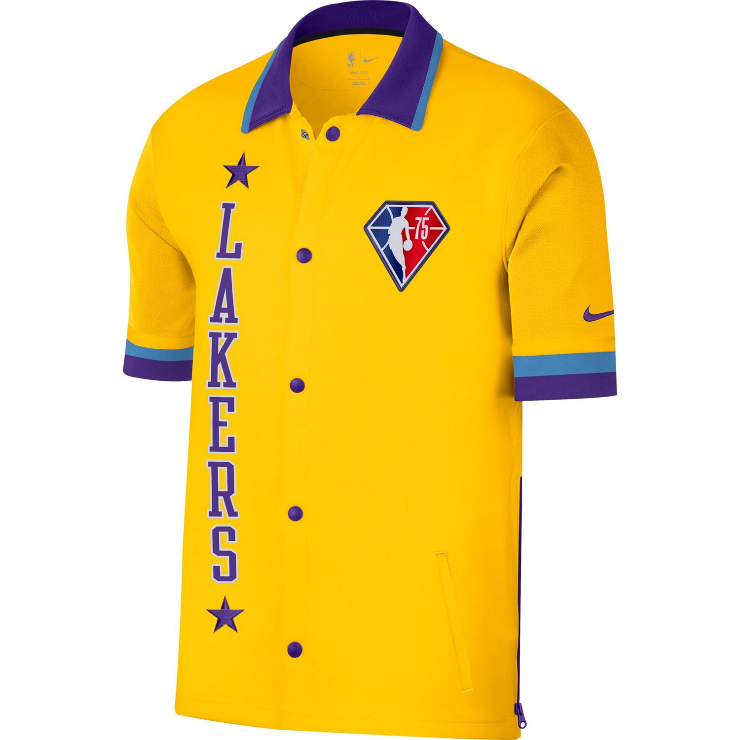 Nike /Purple Los Angeles Lakers 2021/22 City Edition Therma Flex Showtime Short Sleeve Full-Snap Collar Jacket