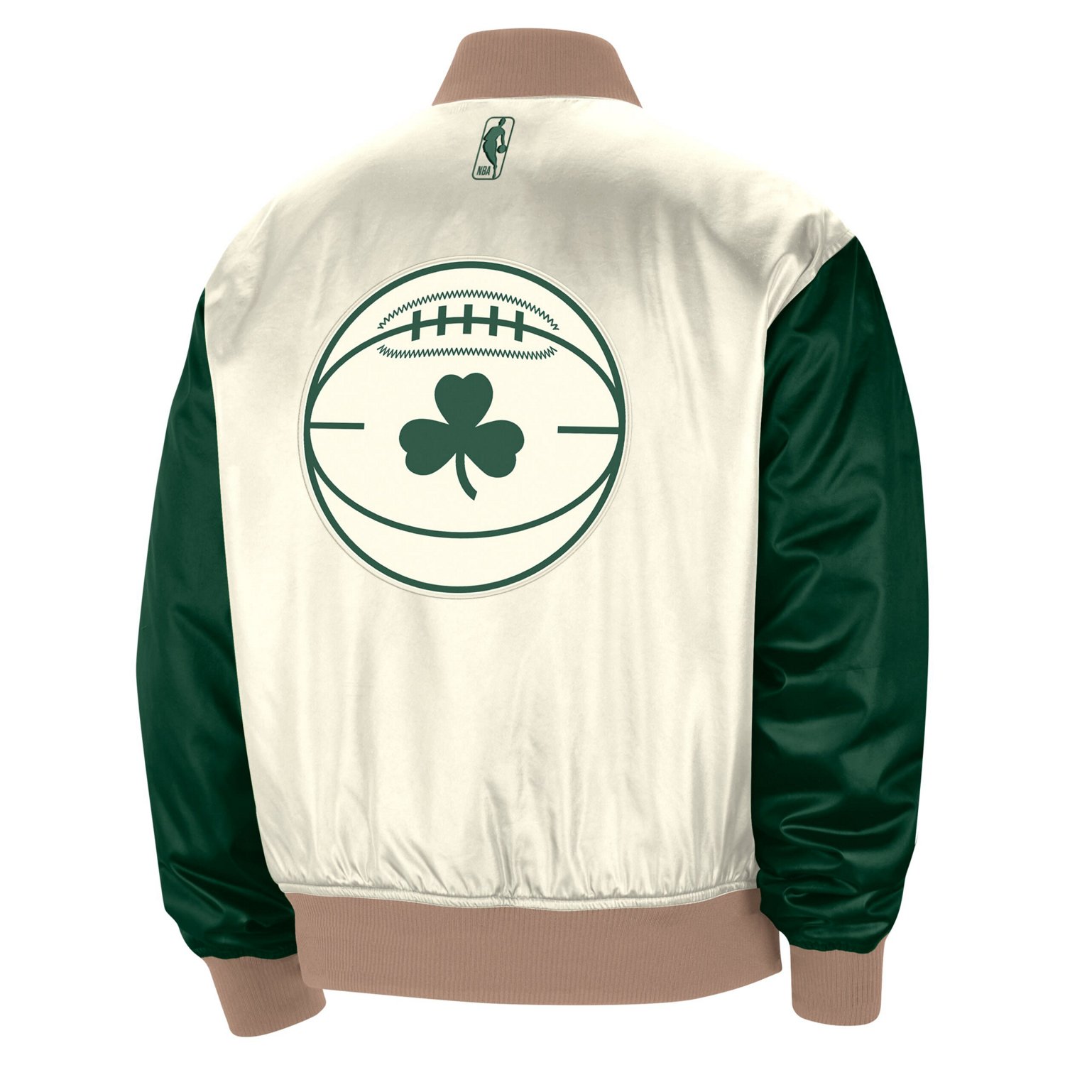 Nike Boston Celtics 2023 24 City Edition Courtside Premier Full Snap Bomber Jacket Academy