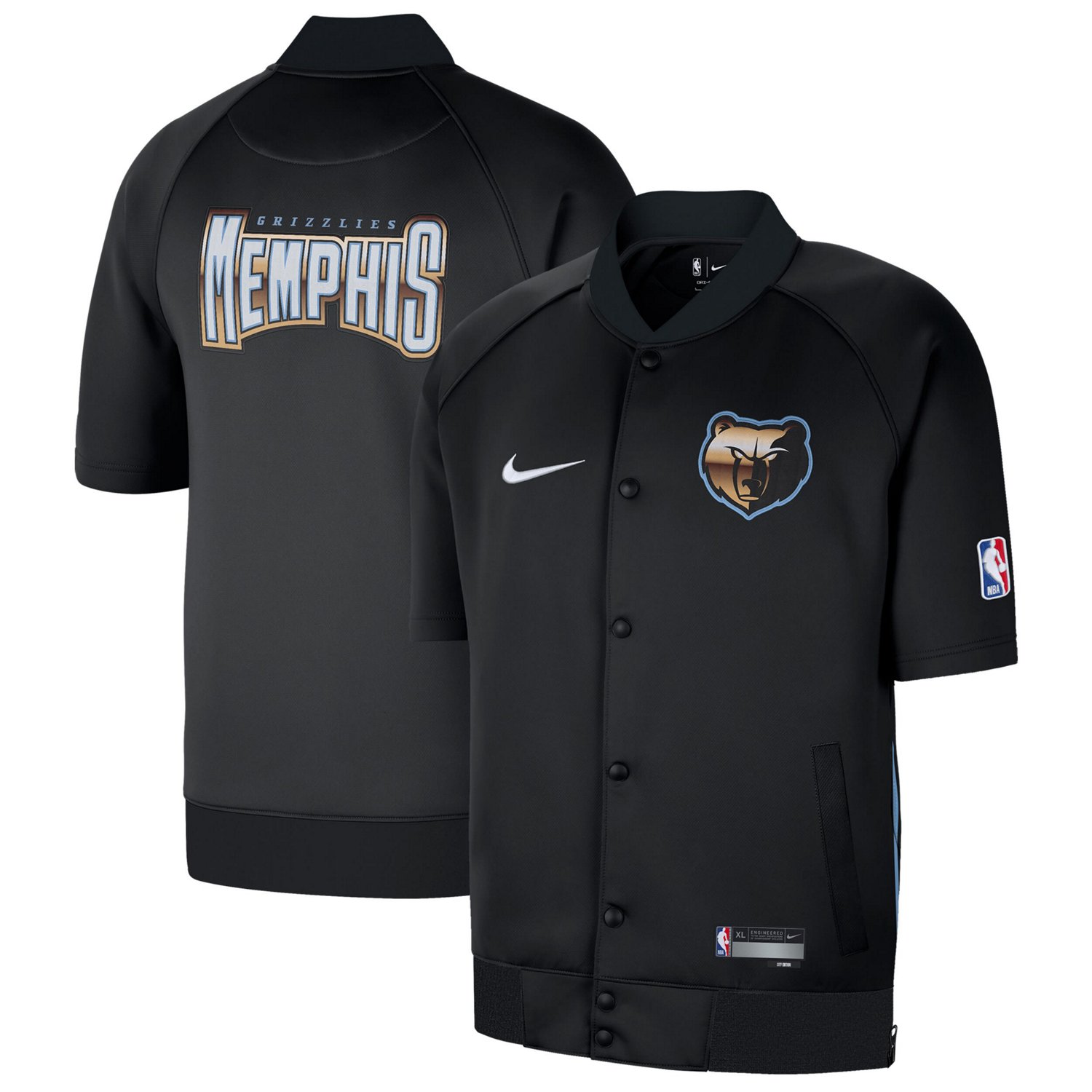 Nike Memphis Grizzlies 2022/23 City Edition Showtime Raglan Short Sleeve Full-Snap Jacket                                        - view number 1