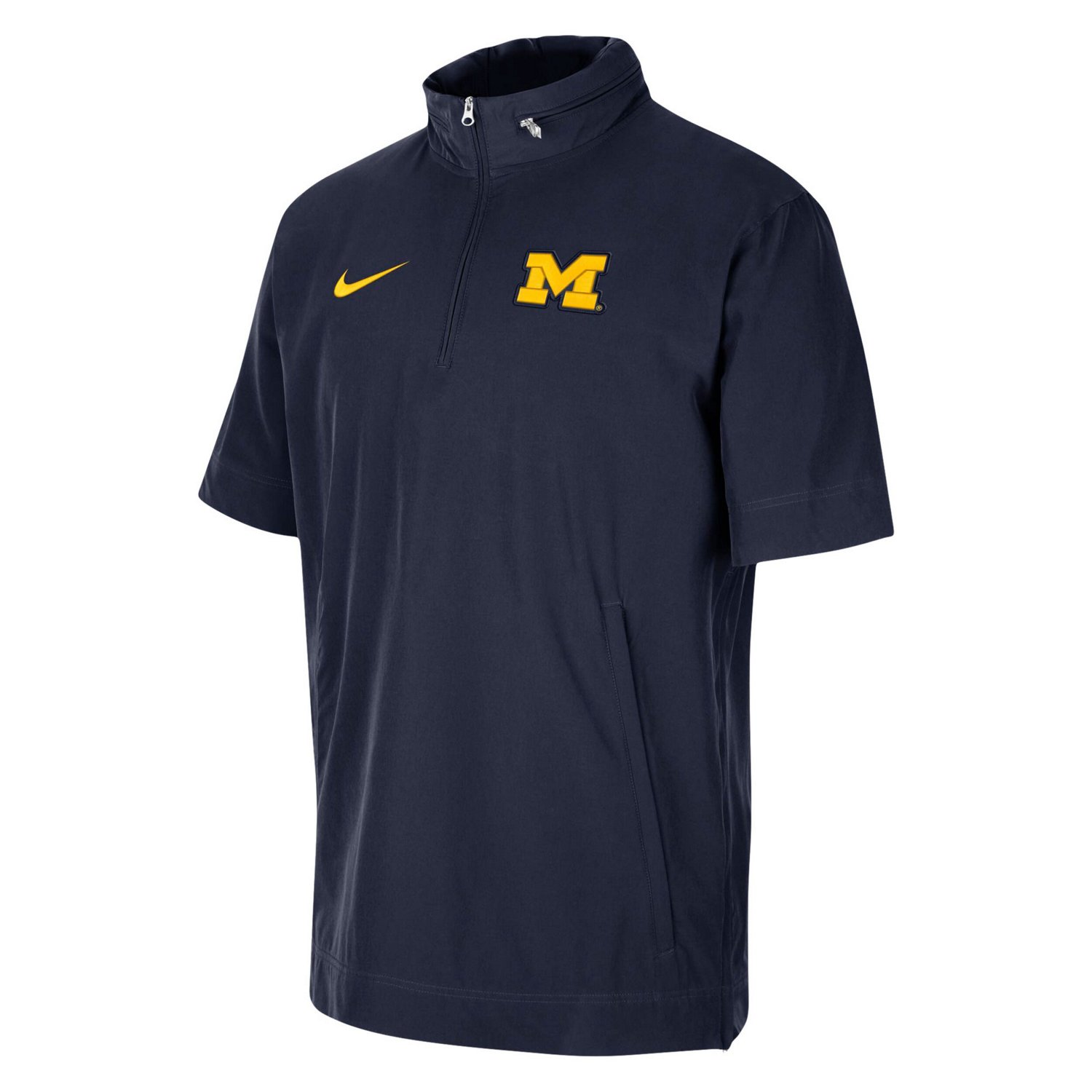 Nike Michigan Wolverines Coaches Half-Zip Short Sleeve Jacket