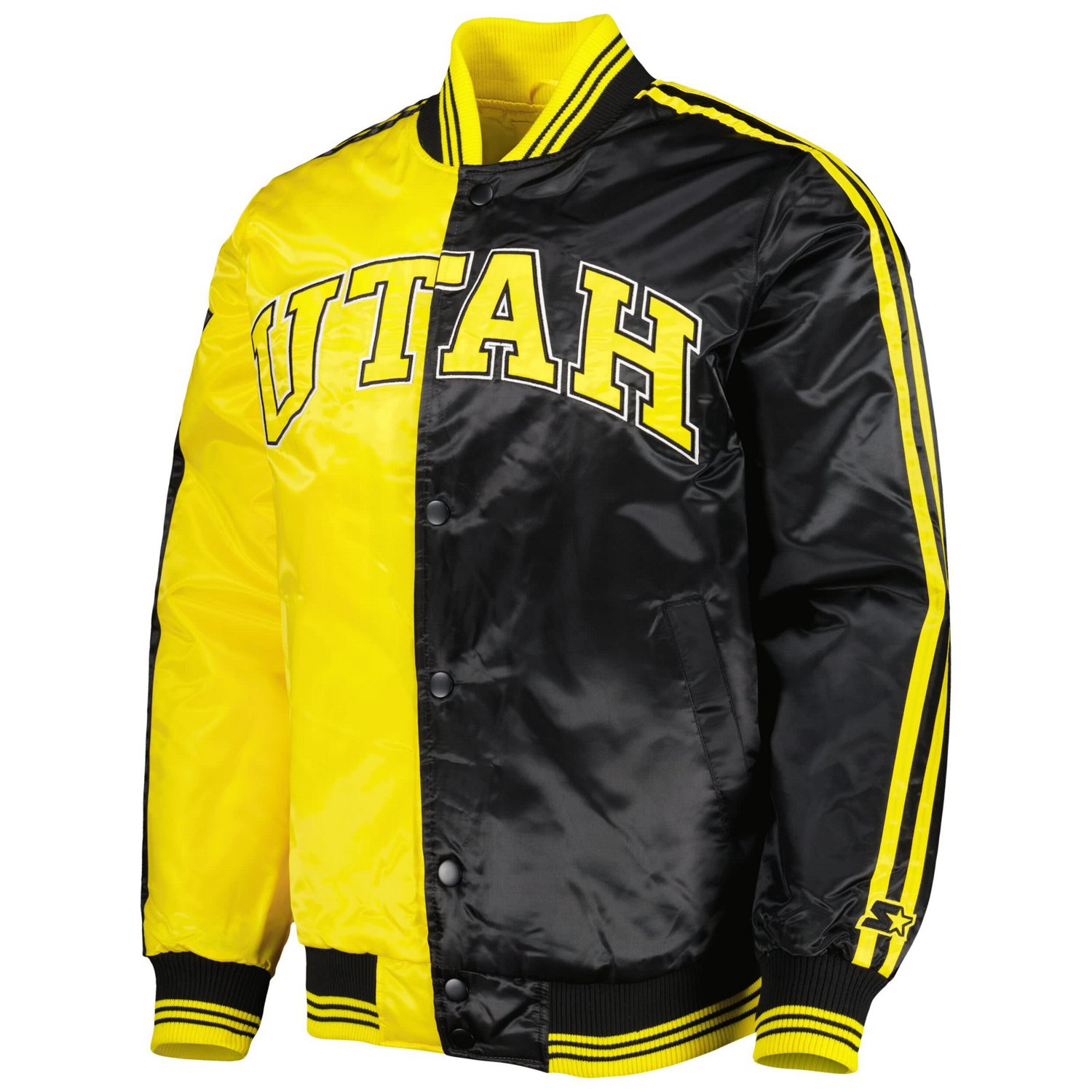 Starter /Black Utah Jazz Fast Break Satin Full-Snap Jacket
