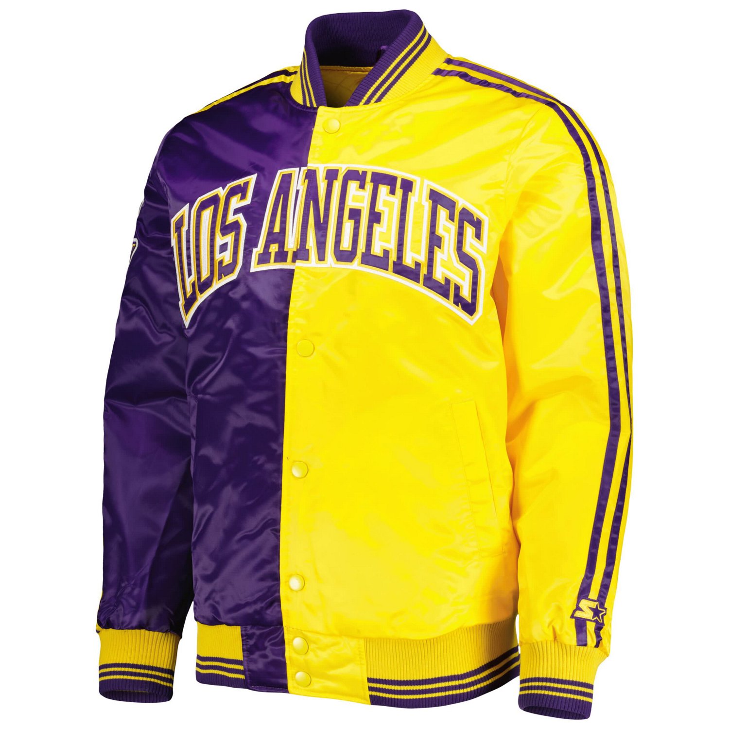 Starter /Gold Los Angeles Lakers Fast Break Satin Full-Snap Jacket                                                               - view number 2