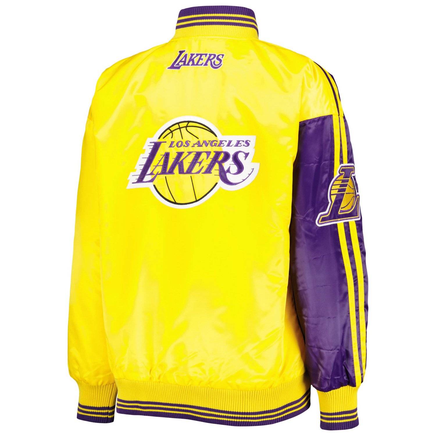 Starter /Gold Los Angeles Lakers Split Colorblock Satin Full-Snap Varsity Jacket                                                 - view number 3