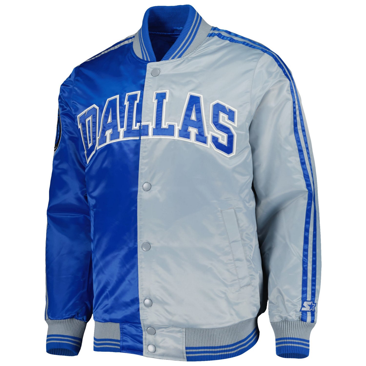 Starter /Gray Dallas Mavericks Fast Break Satin Full-Snap Jacket                                                                 - view number 1