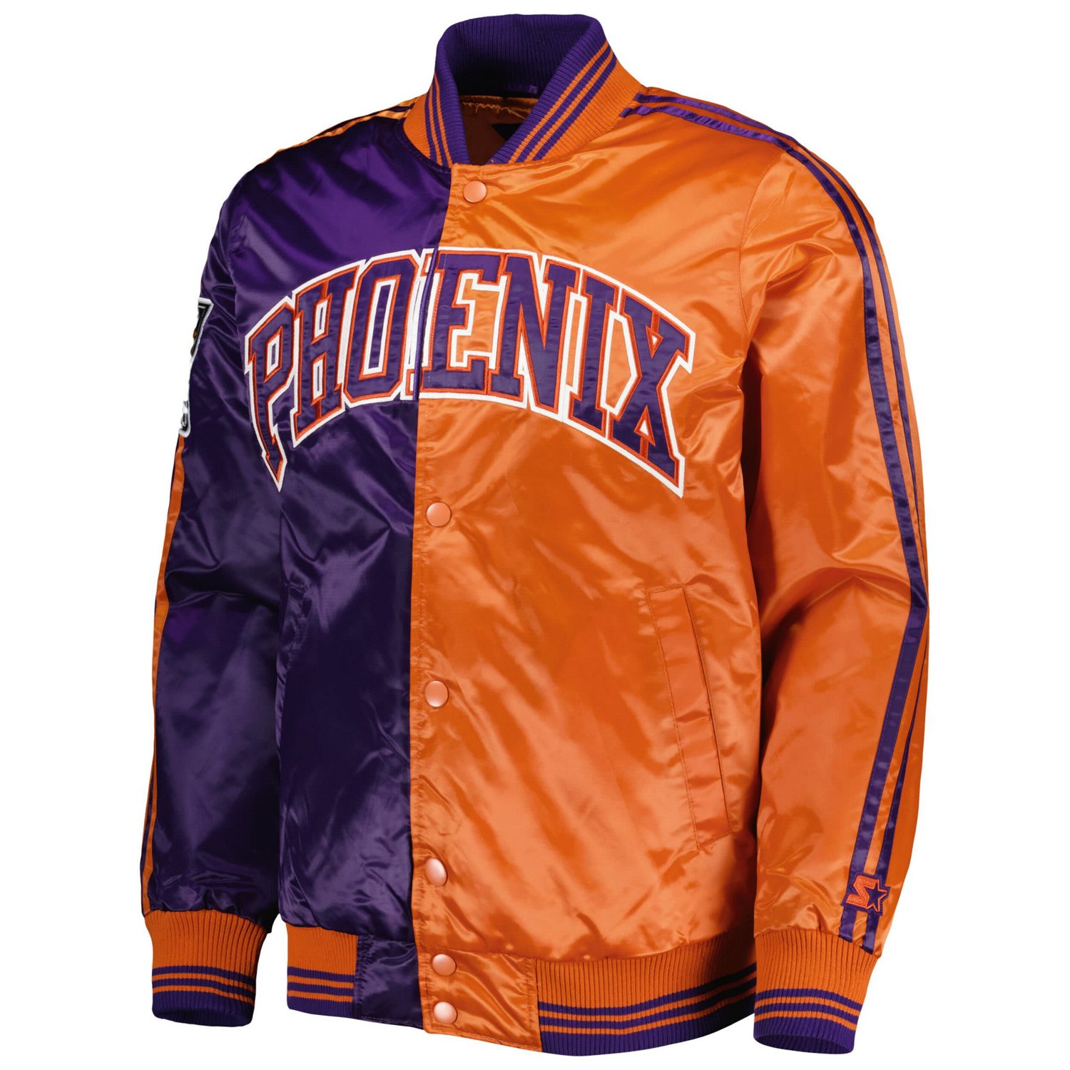 Starter /Orange Phoenix Suns Fast Break Satin Full-Snap Jacket