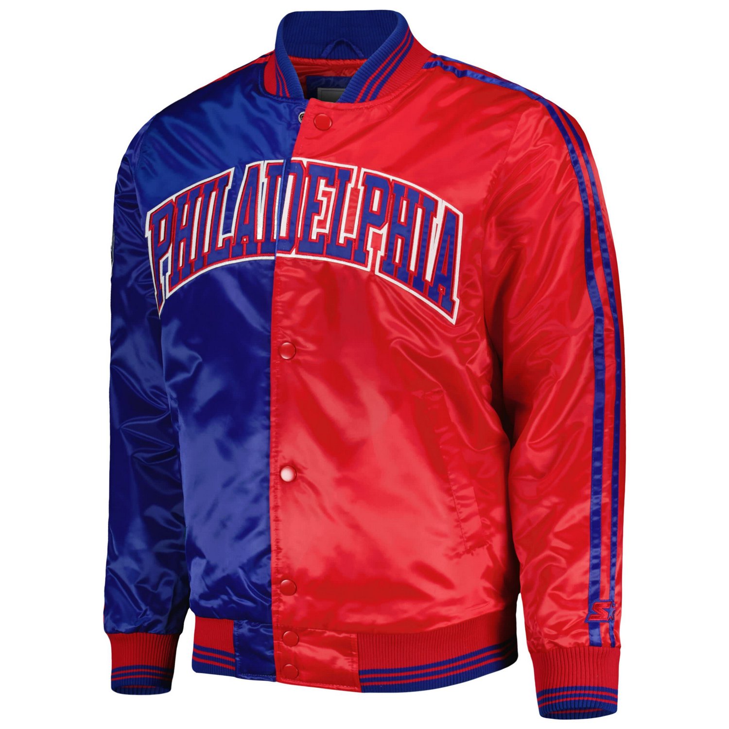 Starter /Red Philadelphia 76ers Fast Break Satin Full-Snap Jacket                                                                - view number 2