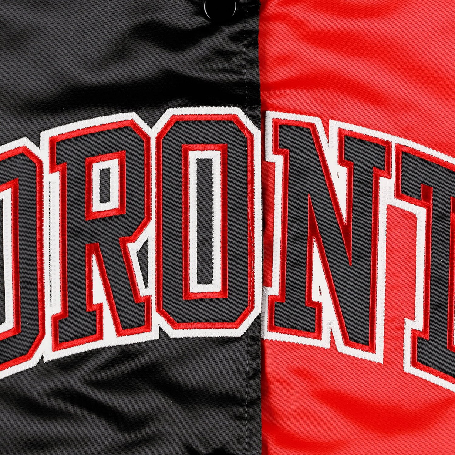 Starter /Red Toronto Raptors Split Colorblock Satin Full-Snap Varsity Jacket                                                     - view number 4