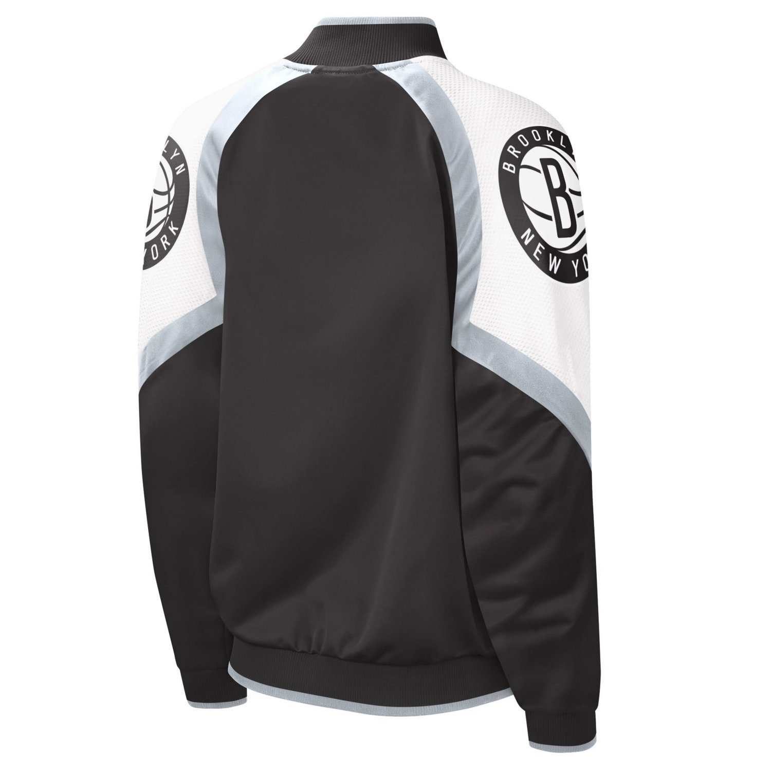 Starter /Silver Brooklyn Nets Fan Girl Satin Raglan Full-Zip Jacket                                                              - view number 3
