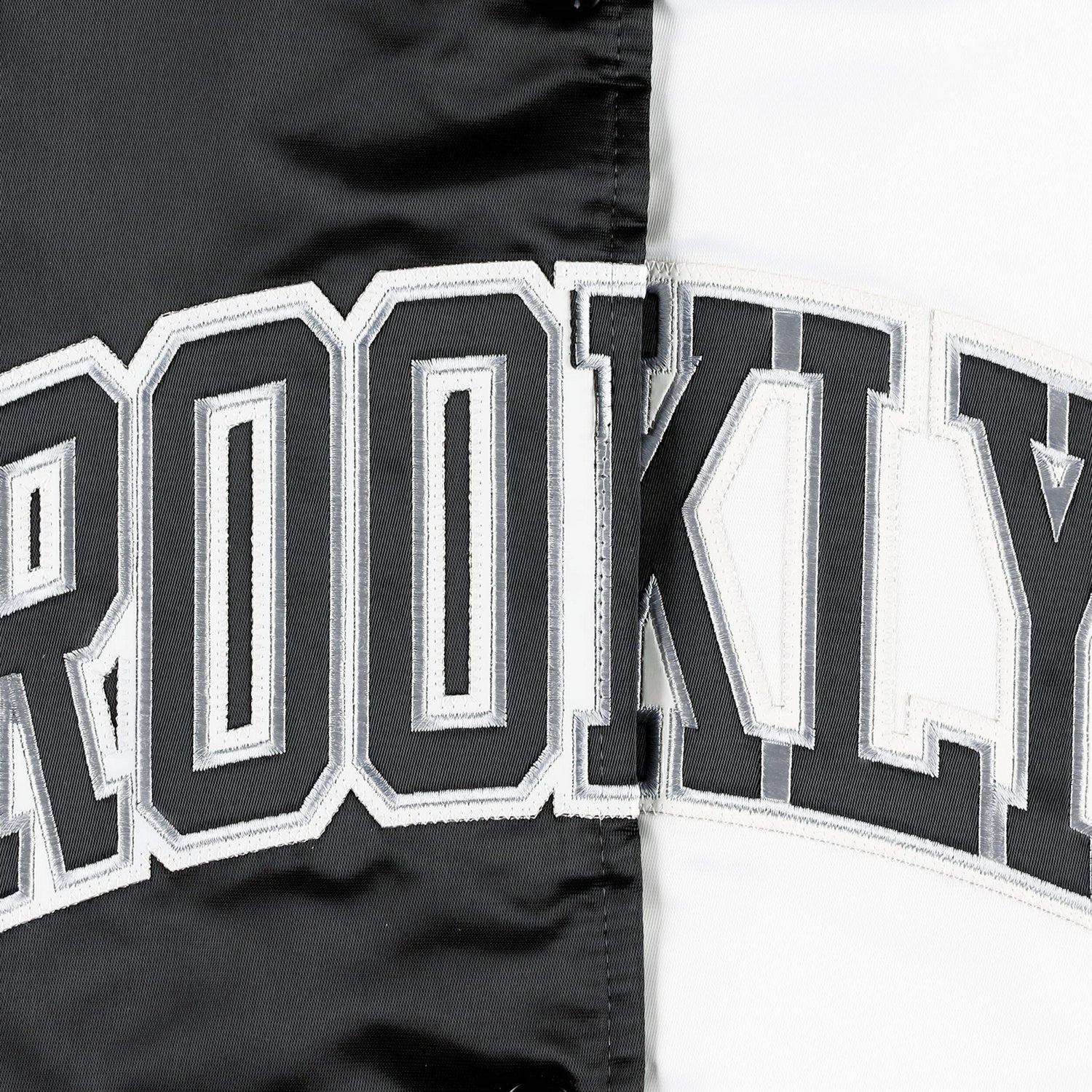 Starter /White Brooklyn Nets Split Colorblock Satin Full-Snap Varsity Jacket                                                     - view number 4