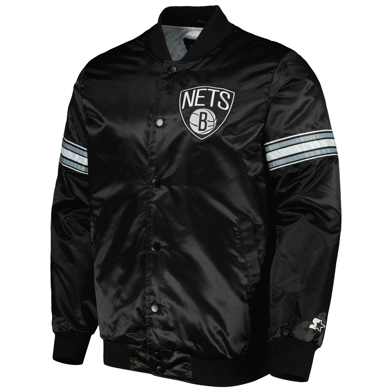 Starter Brooklyn Nets Pick  Roll Satin Full-Snap Varsity Jacket - view number 2