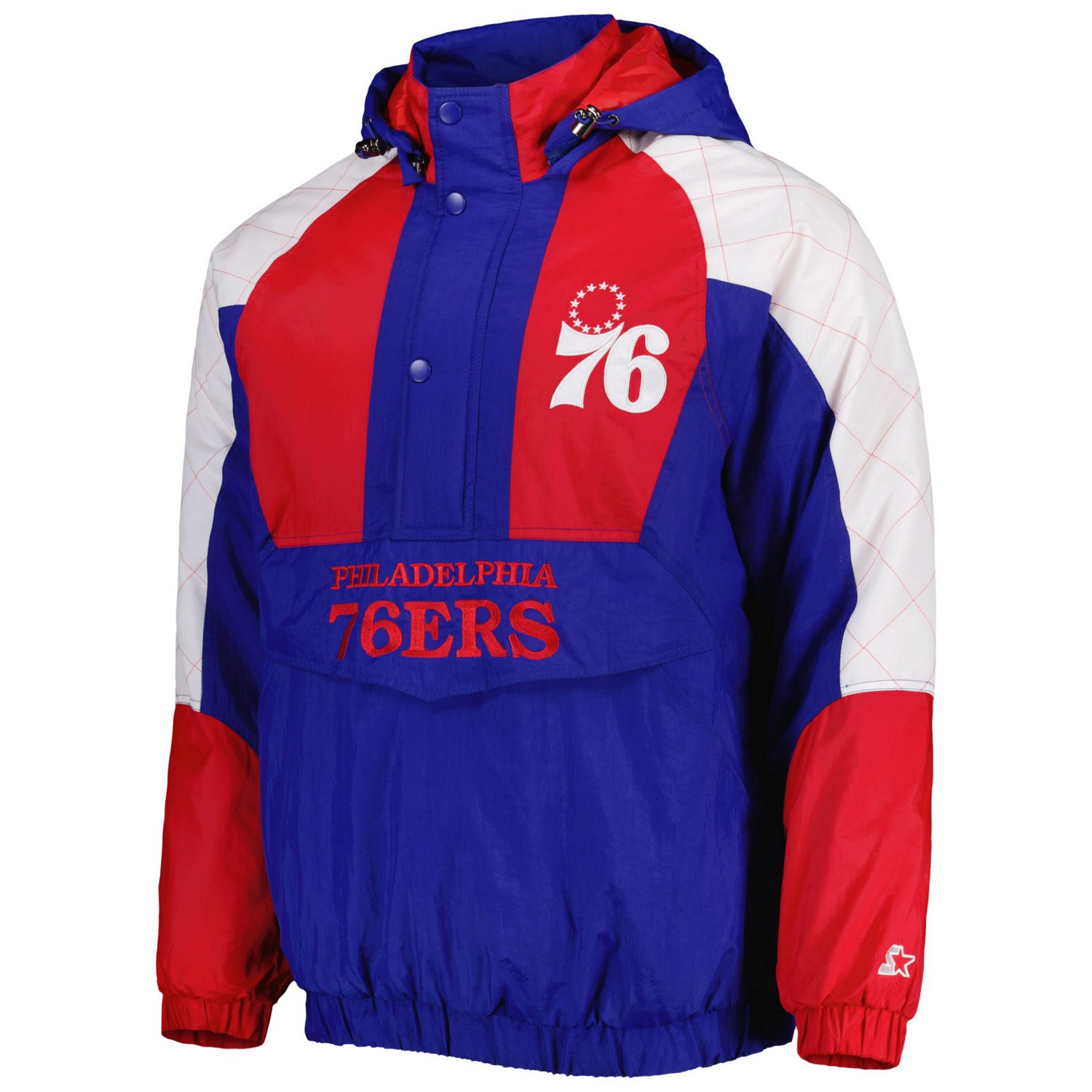 Starter Philadelphia 76ers Body Check Raglan Hoodie Half-Zip Jacket - view number 2