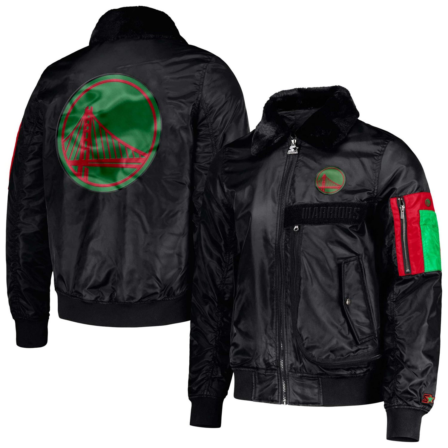 Starter x Ty Mopkins Golden State Warriors History Month Satin Full-Zip Jacket