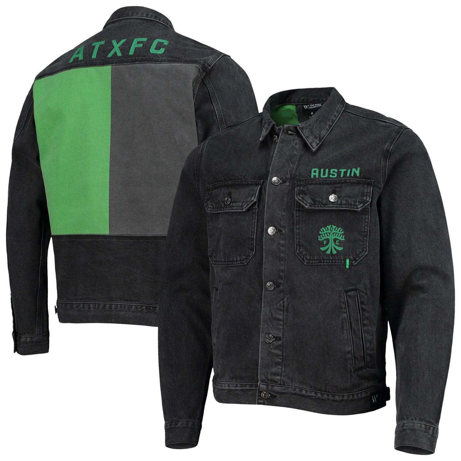 The Wild Collective Austin FC Denim Button-Up Jacket