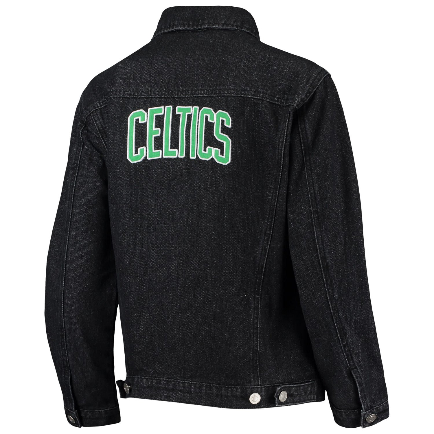 The Wild Collective Boston Celtics Patch Denim Button-Up Jacket
