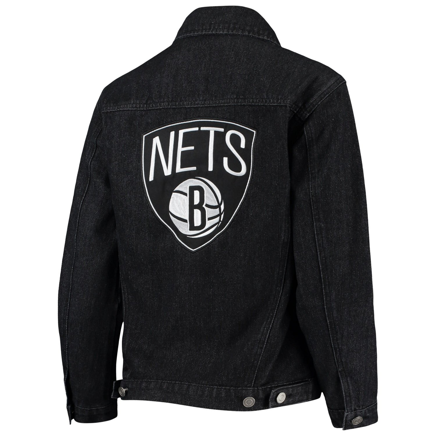 The Wild Collective Brooklyn Nets Patch Denim Button-Up Jacket                                                                   - view number 3