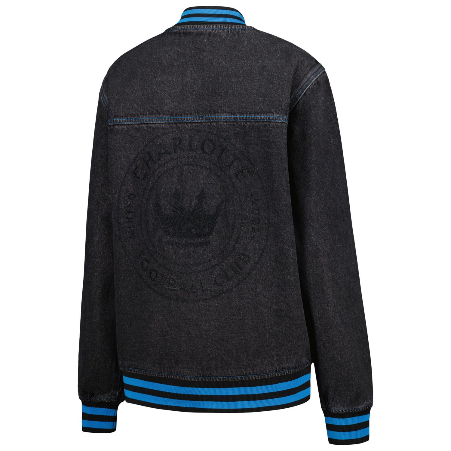 The Wild Collective Charlotte FC Denim Full-Button Bomber Jacket