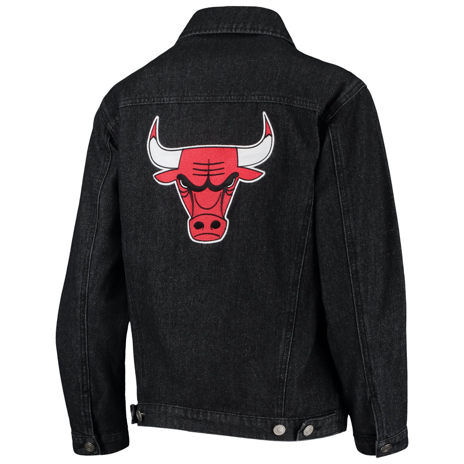 The Wild Collective Chicago Bulls Patch Denim Button-Up Jacket