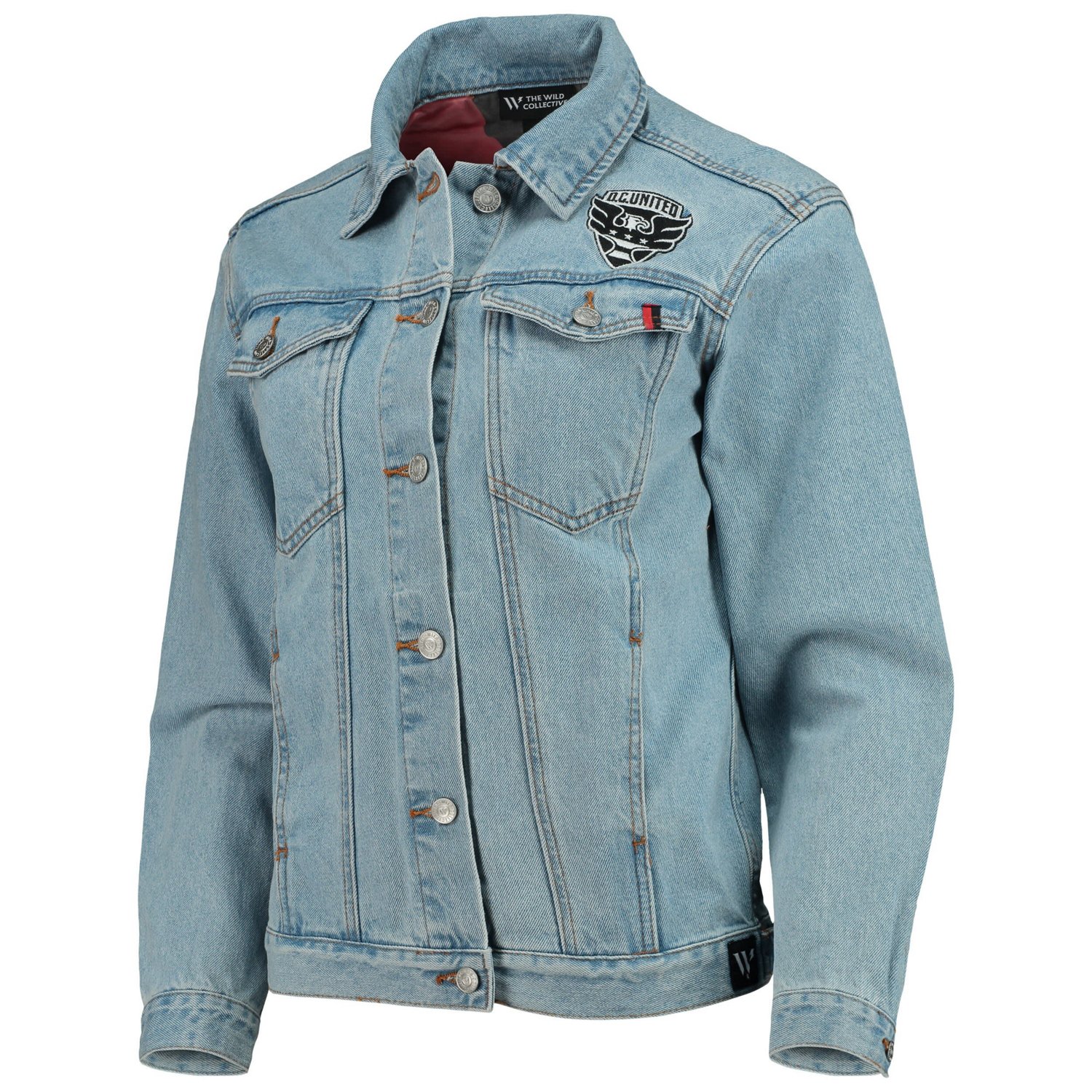 The Wild Collective DC United Print Denim Button-Up Jacket