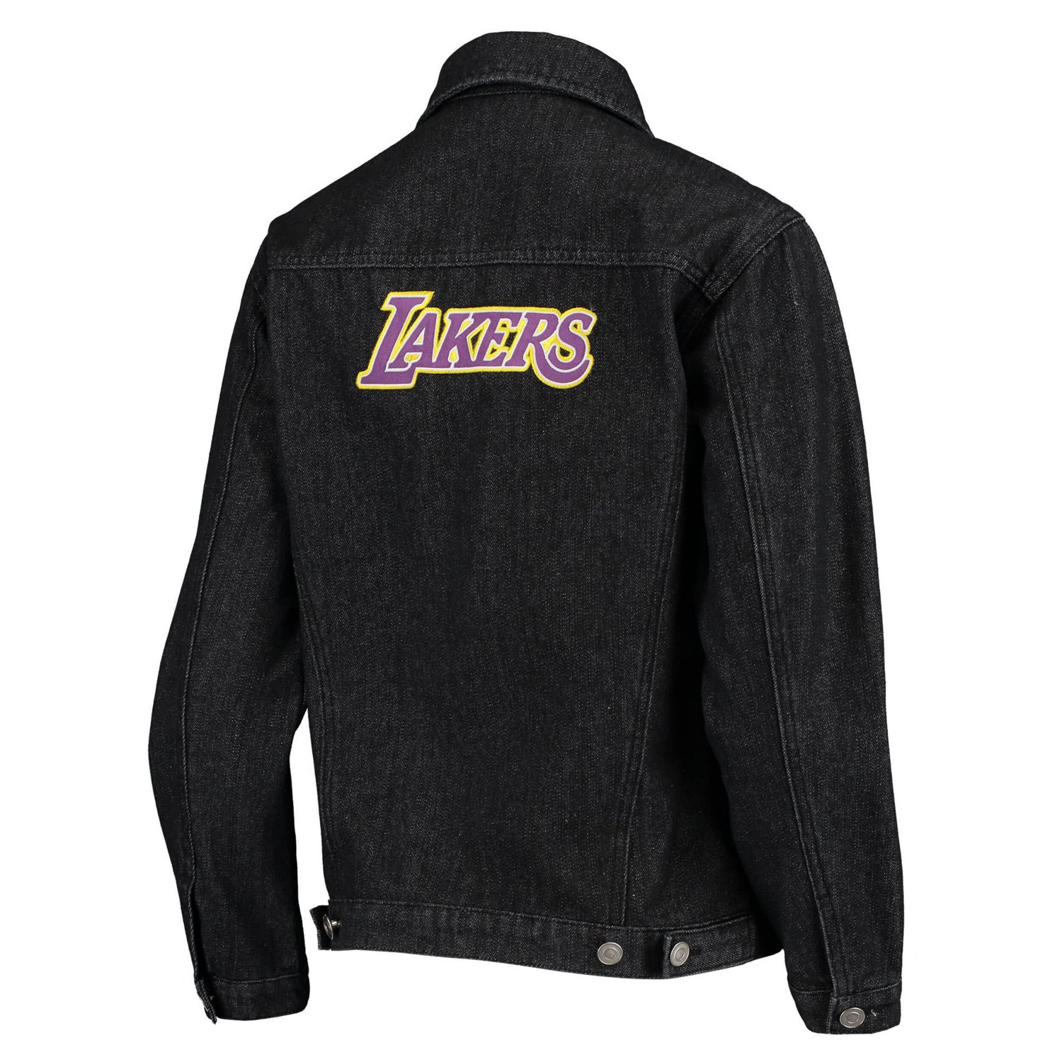 The Wild Collective Los Angeles Lakers Patch Denim Button-Up Jacket                                                              - view number 3