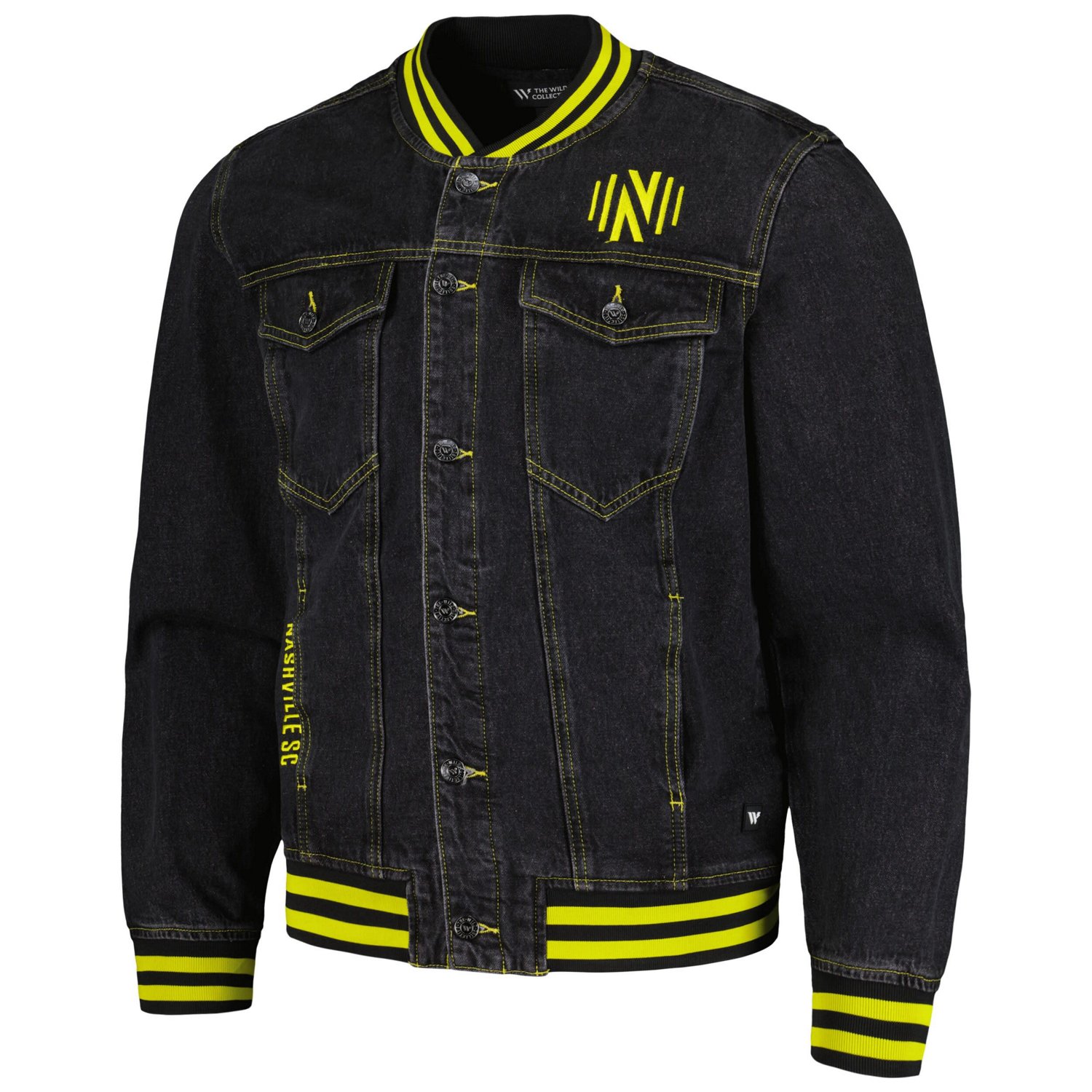 The Wild Collective Nashville SC Denim Full-Button Bomber Jacket