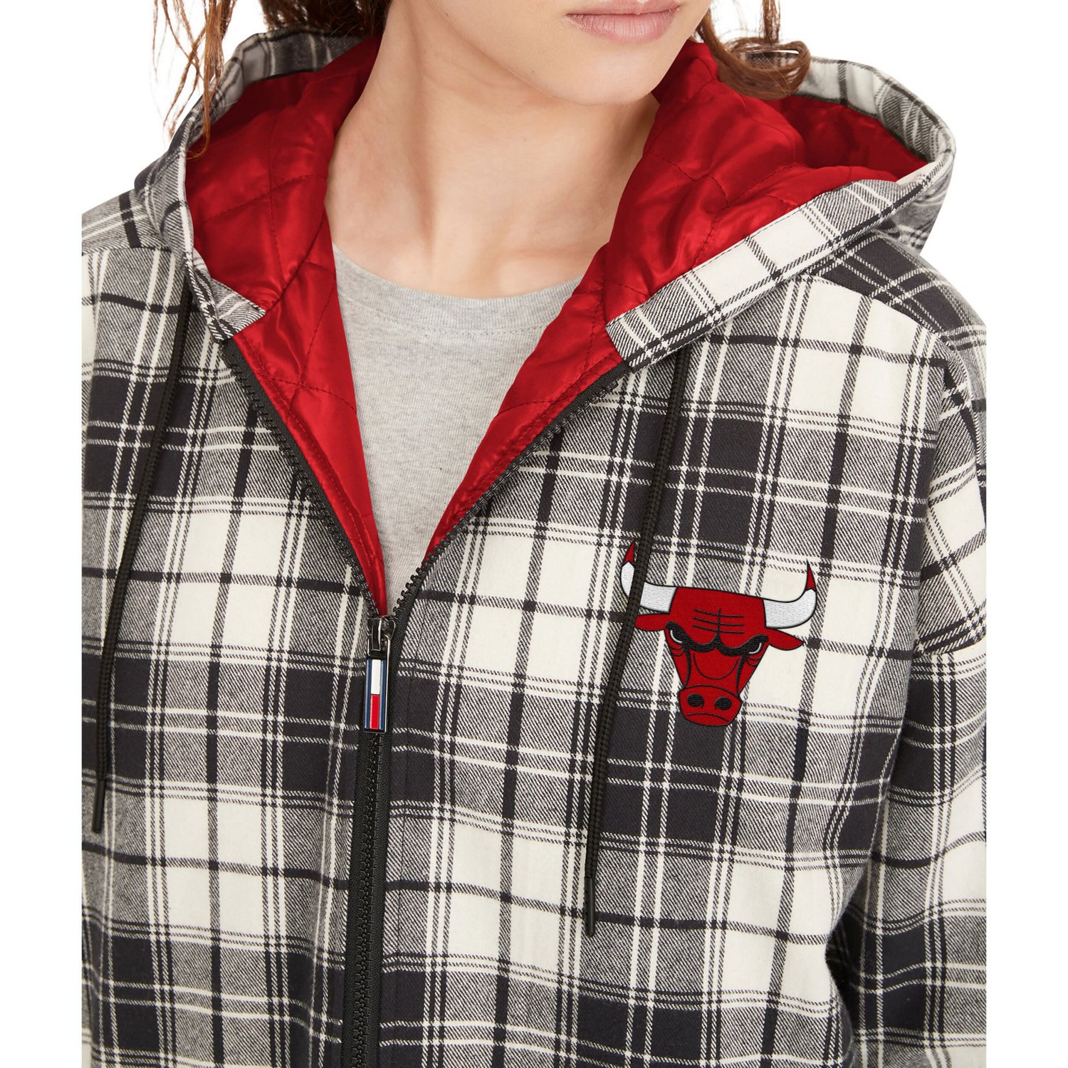 Tommy Jeans /Cream Chicago Bulls Molly Flannel Full-Zip Hoodie