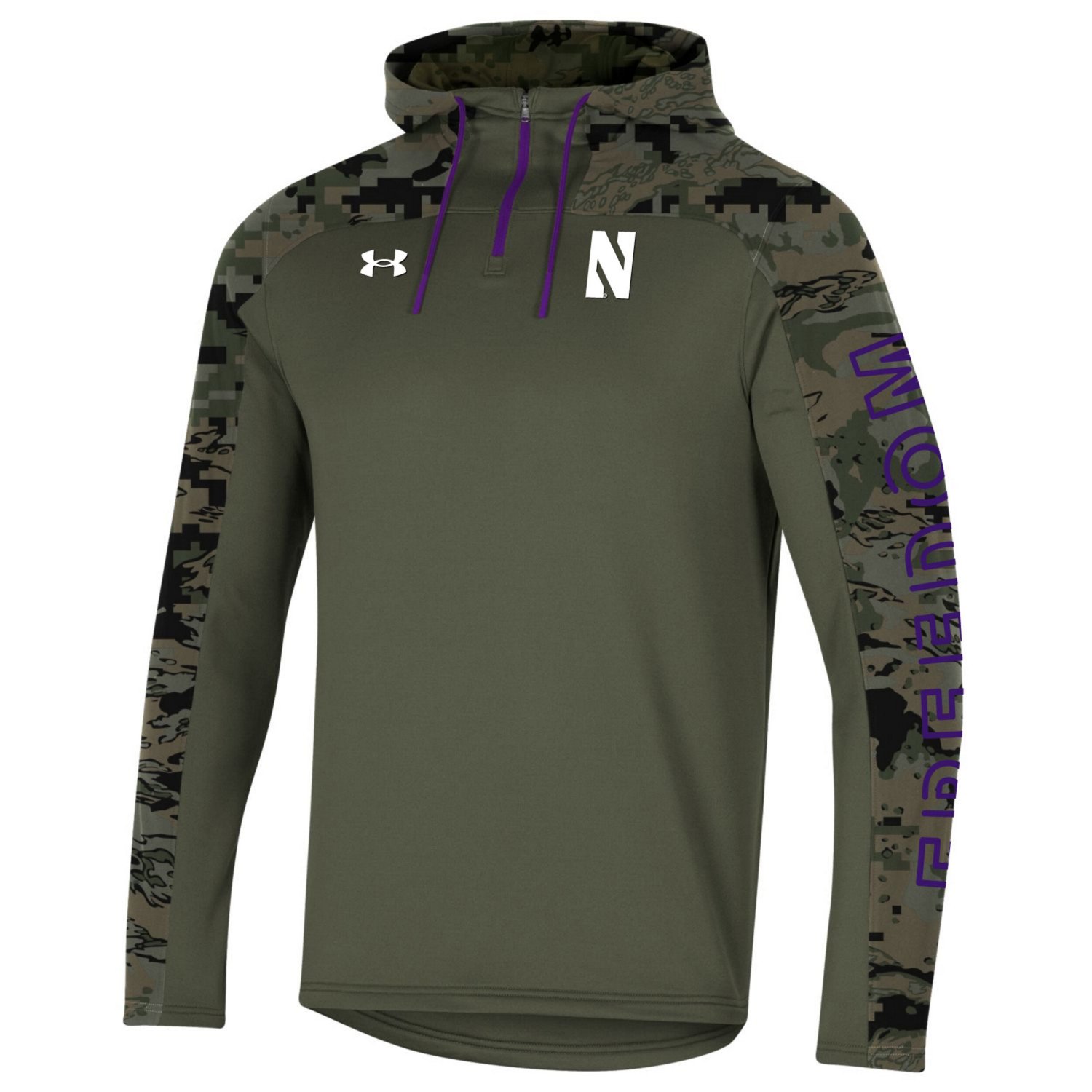 Under Armour Northwestern Wildcats Freedom Quarter-Zip Pullover Hoodie - view number 2