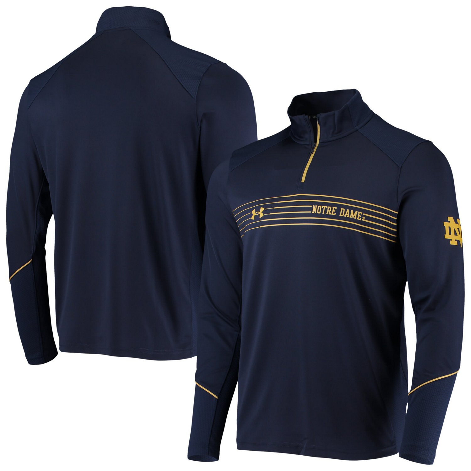 Under Armour Notre Dame Fighting Irish Sideline Performance Lightweight Quarter Zip Jacket Academy